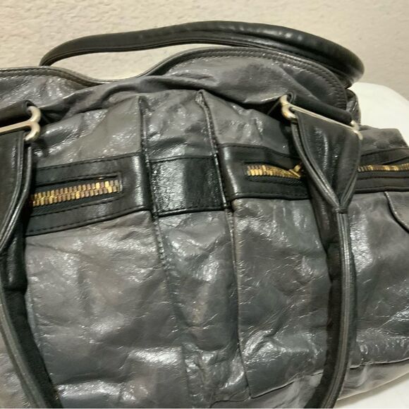 SEE BY CHLOE Large DAYTRIPPER Gray Black Leather Crossbody Handbag Purse Y2K - Picture 9 of 16